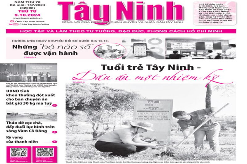 Điểm báo in Tây Ninh ngày 09.10.2024