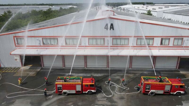 Công an thị xã Trảng Bàng thực tập phương án phòng cháy chữa cháy