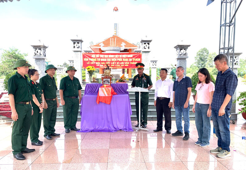 Đưa hài cốt liệt sĩ Lưu Văn Thắng về quê nhà an táng