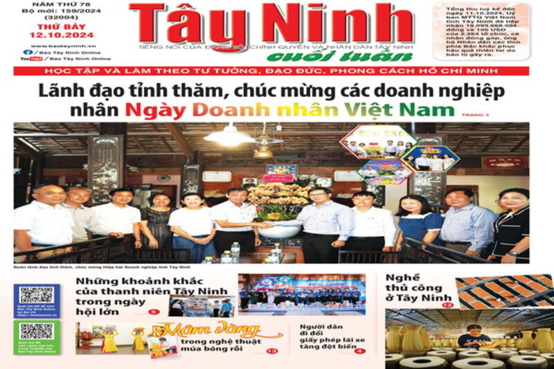 Điểm báo in Tây Ninh ngày 12.10.2024