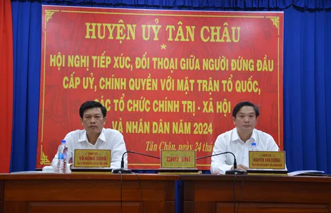 Tân Châu tiếp xúc, đối thoại giữa người đứng đầu cấp uỷ, chính quyền với MTTQ, các tổ chức chính trị - xã hội và Nhân dân năm 2024