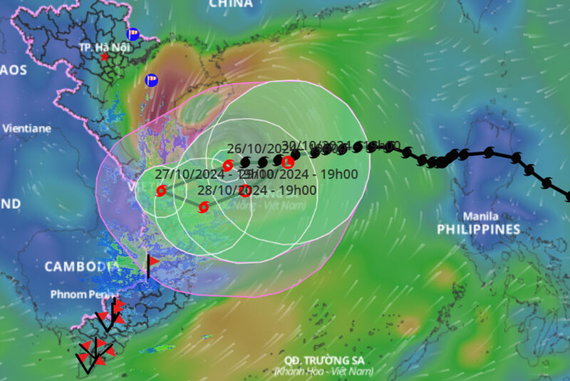 Bão số 6 đi vào Quảng Trị - Quảng Nam sáng 27/10, mưa lớn gió giật cấp 11