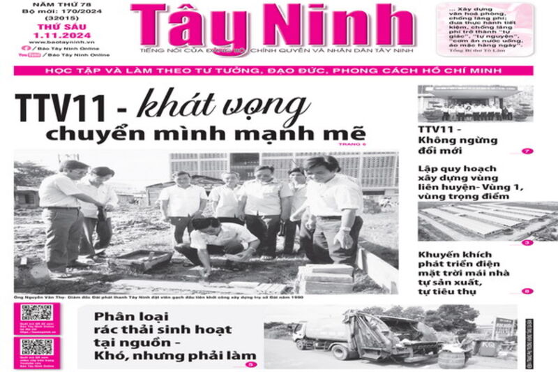 Điểm báo in Tây Ninh ngày 01.11.2024