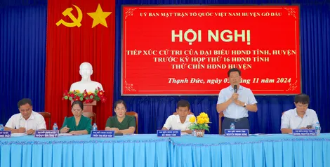 Phó Bí thư Tỉnh uỷ Nguyễn Mạnh Hùng tiếp xúc cử tri xã Thạnh Đức, huyện Gò Dầu