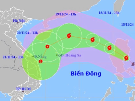 Siêu bão Man-yi giật trên cấp 17, di chuyển nhanh hướng vào miền Trung