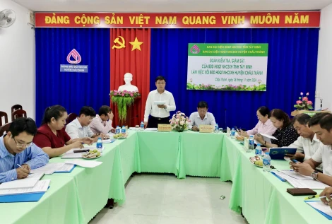 Ban đại diện Hội đồng quản trị Ngân hàng Chính sách xã hội tỉnh làm việc với huyện Châu Thành