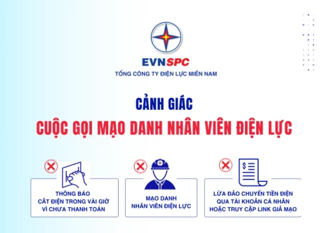 Thông báo của Công ty Điện lực về việc cảnh giác cuộc gọi mạo danh nhân viên điện lực.