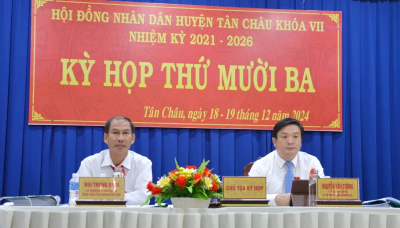 Tân Châu: Khai mạc kỳ họp thứ 13 HĐND huyện khoá VII, nhiệm kỳ 2021-2026