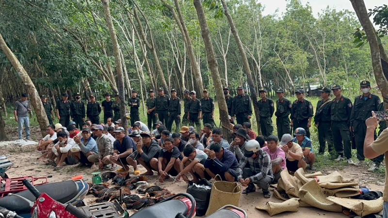 Công an huyện Châu Thành triệt phá tụ điểm đánh bạc quy mô lớn ở khu vực biên giới