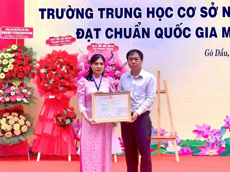 Gò Dầu: Trường THCS Nguyễn Thị Bé đạt chuẩn Quốc gia mức độ 2