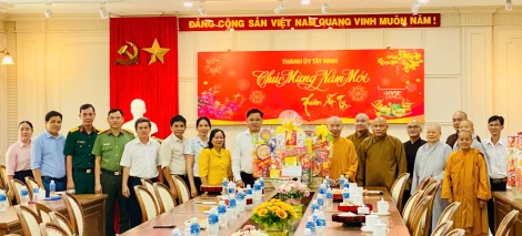 Ban Trị sự Giáo hội Phật giáo Việt Nam tỉnh, thành phố, Hệ thống các chùa Núi Bà Tây Ninh thăm, chúc tết lãnh đạo thành phố Tây Ninh