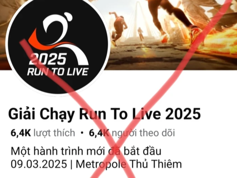 Cảnh báo fanpage giả mạo Giải chạy Run To Live 2025