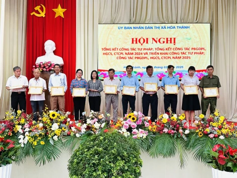 Thị xã Hoà Thành triển khai công tác tư pháp năm 2025