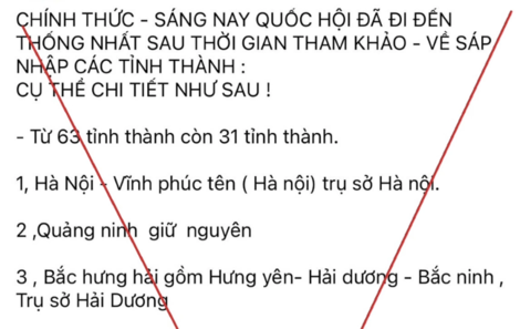 Bị phạt vì đăng tin sai sáp nhập tỉnh