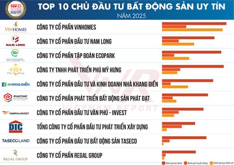 Vietnam Report công bố Top 10 công ty bất động sản uy tín năm 2025