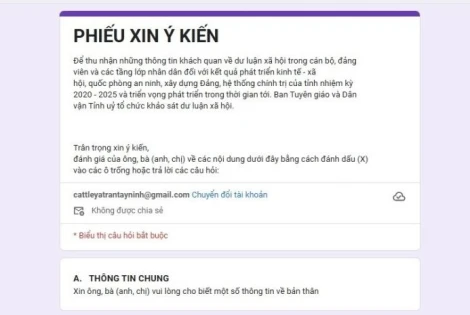 Ban Tuyên giáo và Dân vận Tỉnh uỷ tổ chức điều tra dư luận xã hội đợt 1 năm 2025