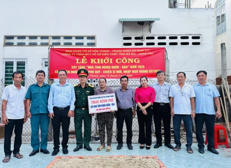 Hoà Thành: Khởi công xây dựng 2 căn nhà “Tình nghĩa quân - dân”