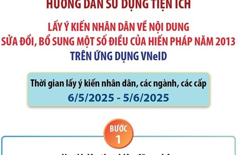 Hướng dẫn sử dụng “Tiện ích lấy ý kiến nhân dân về nội dung sửa đổi, bổ sung một số điều của Hiến pháp năm 2013 trên ứng dụng VNeID"