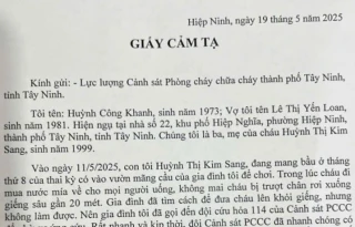 Người dân gửi thư cảm ơn lực lượng Cảnh sát phòng cháy, chữa cháy và cứu nạn, cứu hộ