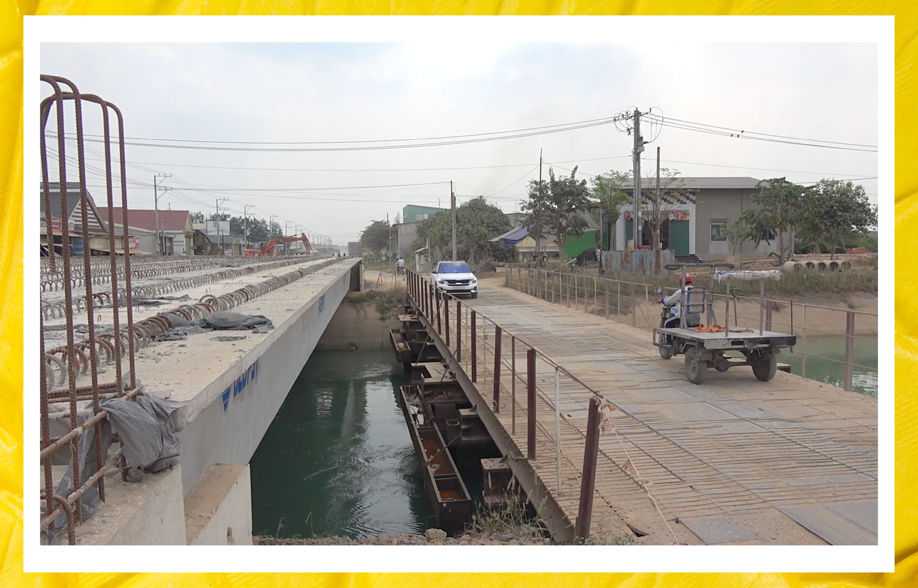 Thi công cầu Kênh Đông trên tuyến đường 787B bắc ngang qua kênh chính Đông (thị xã Trảng Bàng)