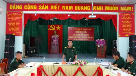 Bộ Chỉ huy Quân sự tỉnh: Kiểm tra công tác quân sự - quốc phòng 6 tháng đầu năm 2025 tại huyện Tân Biên