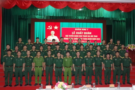 Quân khu 7: Lễ xuất quân đội tuyển Quân khu tham gia Hội thao phòng cháy, chữa cháy toàn quân
