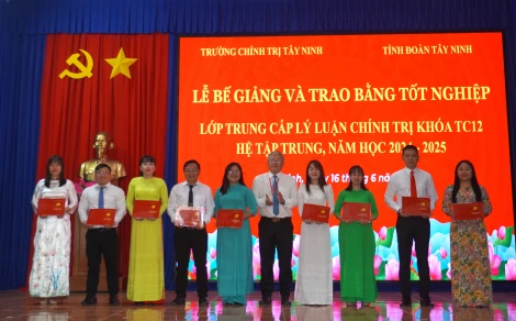 Bế giảng và trao bằng tốt nghiệp lớp trung cấp lý luận chính trị khoá TC12
