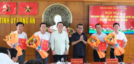 Ban Nội chính Tỉnh ủy Tây Ninh công bố các quyết định về công tác tổ chức, cán bộ