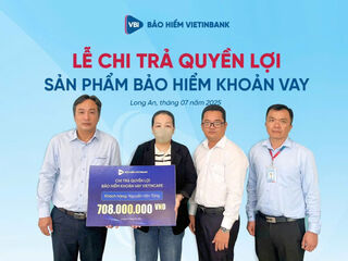 Bảo hiểm khoản vay sát cánh cùng người vay vốn: Bảo hiểm Vietinbank (VBI) Long An chi trả hơn 800 triệu đồng quyền lợi bảo hiểm