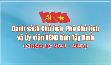 Danh sách Chủ tịch, Phó Chủ tịch và Ủy viên UBND tỉnh Tây Ninh nhiệm kỳ 2021-2026