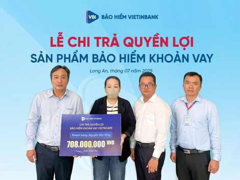 Bảo hiểm khoản vay sát cánh cùng người vay vốn: Bảo hiểm Vietinbank (VBI) Long An chi trả hơn 800 triệu đồng quyền lợi bảo hiểm