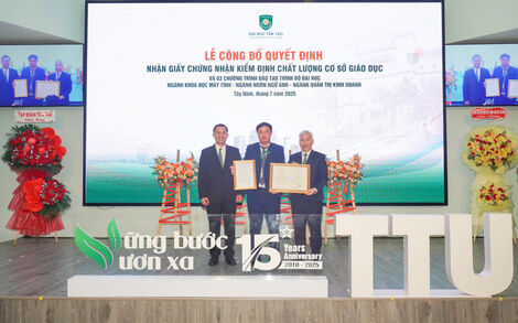 Trường Đại học Tân Tạo đạt chuẩn Kiểm định chất lượng Cơ sở Giáo dục và ba chương trình đào tạo