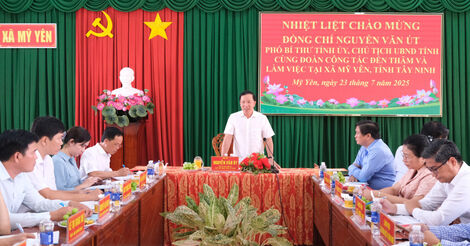 Chủ tịch UBND tỉnh Tây Ninh Nguyễn Văn Út thăm và làm việc tại xã Mỹ Yên