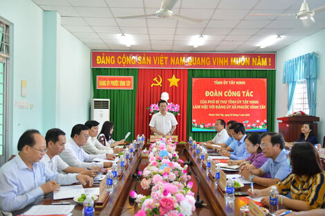 Phó Bí thư Tỉnh ủy Nguyễn Thanh Hải làm việc với Đảng ủy xã Phước Vĩnh Tây