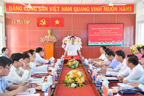 Phó Bí thư Tỉnh ủy Nguyễn Thanh Hải làm việc với Đảng ủy xã Tân Tập