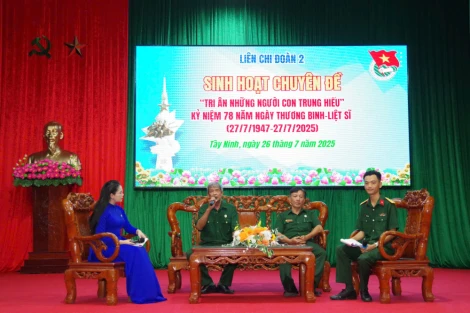 Đoàn cơ sở Trung đoàn 4: Sinh hoạt chuyên đề “Tri ân những người con trung hiếu”