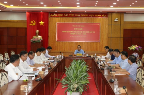 Phó Bí thư Tỉnh ủy Phạm Hùng Thái góp ý dự thảo văn kiện Đại hội Đảng bộ xã An Ninh và Hiệp Hòa