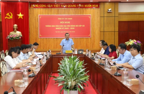 Thông qua nội dung văn kiện Đại hội Đảng bộ xã Bình Hiệp, phường Gò Dầu và phường Gia Lộc