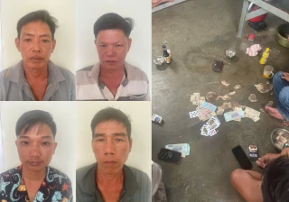 Công an xã Tân Thành bắt vụ đánh bạc ăn thua bằng tiền