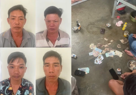 Công an xã Tân Thành bắt vụ đánh bạc ăn thua bằng tiền