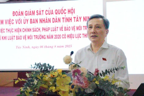 Đoàn giám sát của Quốc hội làm việc với UBND tỉnh Tây Ninh về việc thực hiện chính sách, pháp luật về bảo vệ môi trường