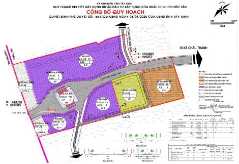 Công bố công khai đồ án quy hoạch chi tiết xây dựng dự án đầu tư xây dựng cửa khẩu chính Phước Tân, xã Ninh Điền, tỉnh Tây Ninh