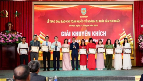 Báo và phát thanh, truyền hình Tây Ninh đoạt giải Khuyến khích giải Báo chí toàn quốc về ngành Tư pháp