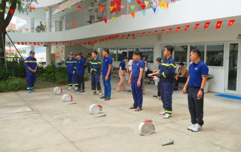 Huấn luyện nghiệp vụ phòng cháy chữa cháy tại Trường Liên cấp IGC Tây Ninh