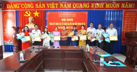 Tân Biên tổng kết công tác tham mưu, tổ chức và phục vụ Đại hội đại biểu Đảng bộ xã