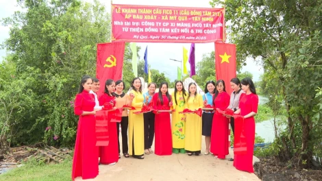 Khánh thành cầu giao thông nông thôn Fico 11 tại xã Mỹ Quý