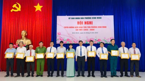 Phường Bình Minh tuyên dương nhiều tập thể, cá nhân điển hình tiên tiến, giai đoạn 2020-2025