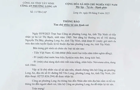 Nhặt được giỏ xách có hơn 40 triệu đồng mang đến nhờ Công an tìm chủ sở hữu
