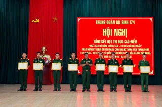 Trung đoàn 174 tổng kết đợt thi đua cao điểm “Phất cao cờ hồng Tháng Tám - Thi đua giành 03 nhất”
