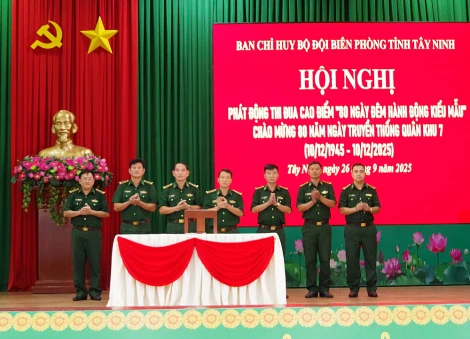 Ban Chỉ huy Bộ đội Biên phòng Tây Ninh phát động thi đua cao điểm chào mừng kỷ niệm 80 năm Ngày truyền thống Quân khu 7